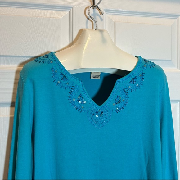 Faded Glory Three Quarter Sleeve Top - Picture 2 of 7